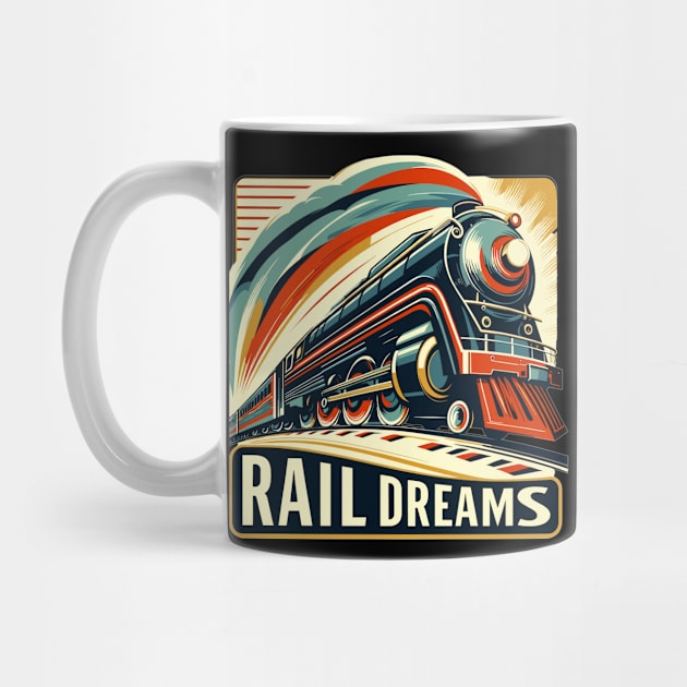 Train Vintage, Rail Dreams by Vehicles-Art